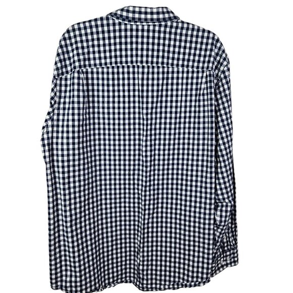 [g] George Classic‎ Fit Button-Up Shirt Men's Size 3XL Long Sleeve Check Navy - Picture 3 of 10